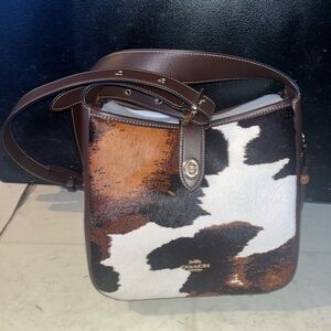 Coach  Cow Print Hadley Bag
